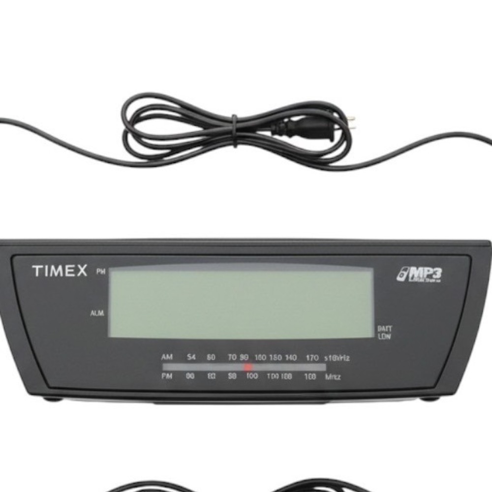 Timex T227BQ Large Display Alarm Clock Radio AM FM MP3 Line-In black easy see